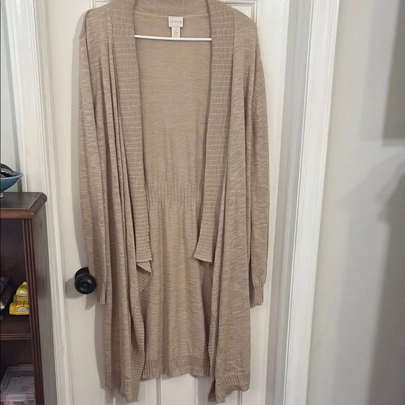 Chico's Sweaters Chicos Beige Openfront Cardigan Poshmark